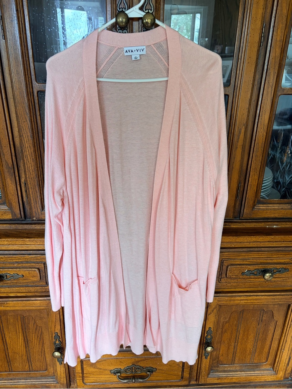 Ava & Viv Light Pink Open-Front Cardigan